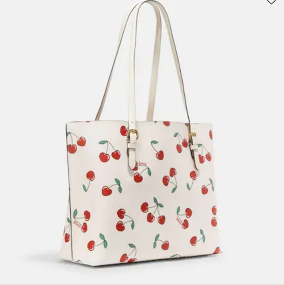 NWT Coach Mollie Lg Tote Bag with Cherries Sold do not purchase - Picture 5 of 6